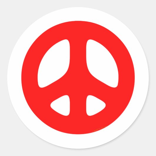 Groot rood vredesteken ronde sticker (Voorkant)