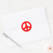 Groot rood vredesteken ronde sticker (Envelop)
