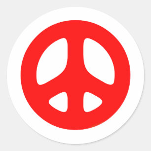 Groot rood vredesteken ronde sticker