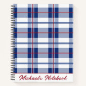 Groot, Rood, Wit & Blauw Plaid Notitieboek (Voorkant)