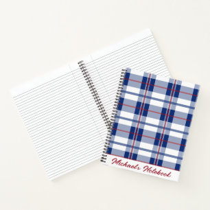 Groot, Rood, Wit & Blauw Plaid Notitieboek