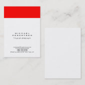 Groot Rood Wit Monogram Professioneel Minimalistis Visitekaartje (Voorkant / Achterkant)
