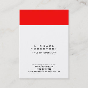 Groot Rood Wit Monogram Professioneel Minimalistis Visitekaartje