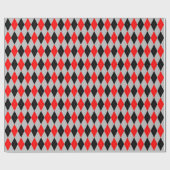 Groot rood, zwart en grijs argyle-cadeaupapier cadeaupapier (Vlak)
