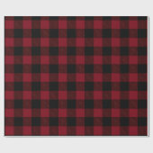 Groot rood zwart geruit patroon Kerstmis Cadeaupapier (Vlak)