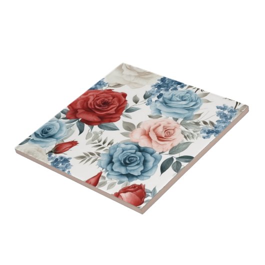 Groot Roos Tegeltje (Zijkant)