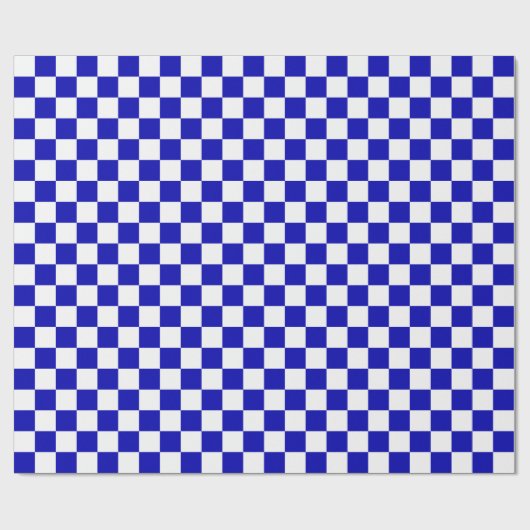 Groot Royal Blue- en White Checks Wrapping Paper Cadeaupapier (Vlak)