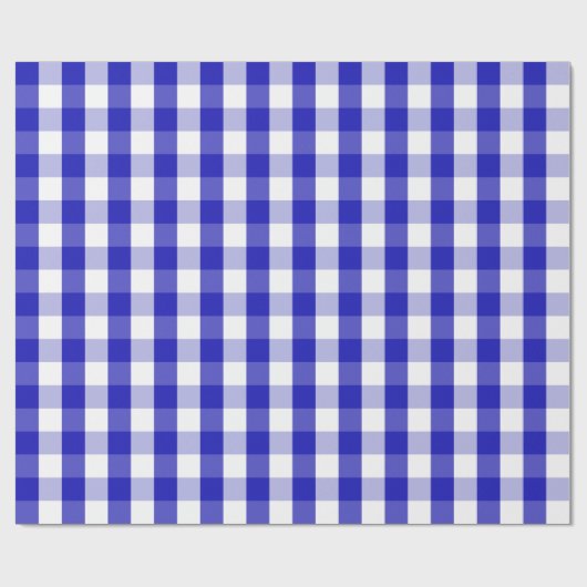 Groot Royal Blue- en White Gingham Wrapping Paper Cadeaupapier (Vlak)