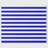 Groot Royal Blue- en White Stripes Wrapping Paper Cadeaupapier (Vlak)