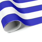 Groot Royal Blue- en White Stripes Wrapping Paper Cadeaupapier (Rol Hoek)