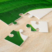 Groot roze annemon met Emerald Green Leaves Legpuzzel (Zijkant)
