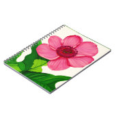 Groot roze annemon met Emerald Green Leaves Notitieboek (Linkerzijde)