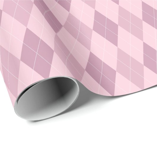 Groot roze argyle-cadeauverpakkings papier (Rol Hoek)