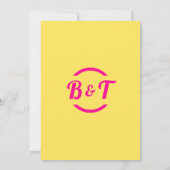 Groot roze bruiloft barbiecore trendy geel strand kaart (Achterkant)