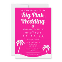 Groot roze bruiloft Barbiecore Trendy Palm Tree Be