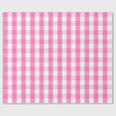 Groot roze en wit gingham pakpapier (Vlak)