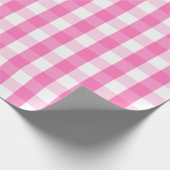 Groot roze en wit gingham pakpapier (Hoek)