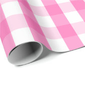 Groot roze en wit gingham pakpapier (Rol Hoek)