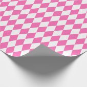 Groot roze en wit Harlequin Wrapping Paper Cadeaupapier (Hoek)