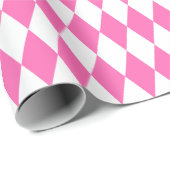 Groot roze en wit Harlequin Wrapping Paper Cadeaupapier (Rol Hoek)