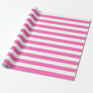 Groot roze en witstrooppapier cadeaupapier