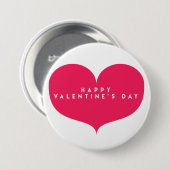 Groot roze hart - Happy Valentijnsdag Button (Voorkant /achterkant)