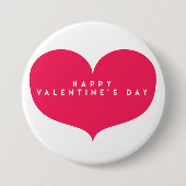 Groot roze hart - Happy Valentijnsdag Button (Voorkant)