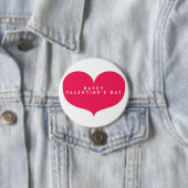 Groot roze hart - Happy Valentijnsdag Button (In situ)