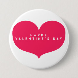 Groot roze hart - Happy Valentijnsdag Button