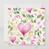 Groot Roze Hart Patroon voor Galentines Day Party Kaart (Achterkant)