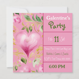 Groot Roze Hart Patroon voor Galentines Day Party Kaart