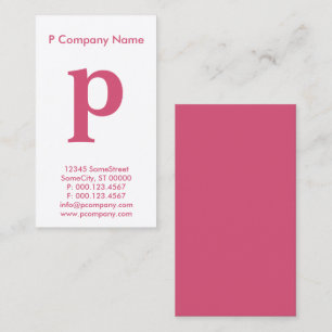 groot roze monogram visitekaartje