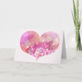 Groot roze mousserend hart | Birthday Wenskaart Kaart