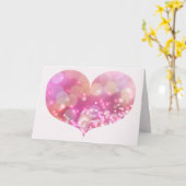 Groot roze mousserend hart | Birthday Wenskaart Kaart (Gele Bloem)