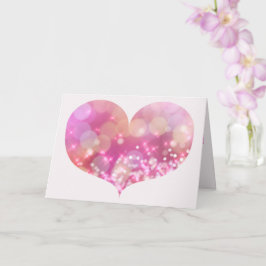 Groot roze mousserend hart | Birthday Wenskaart Kaart