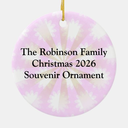 Groot roze nummer één, de eerste verjaardag van he keramisch ornament (Achterkant)