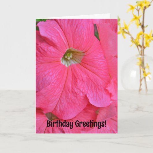 Groot roze petunia bloemen Kaart (Gele Bloem)