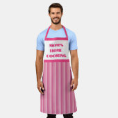 Groot roze stripte Schort voor thuiskoken van mama (Gedragen)