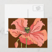 Groot roze ventiel met diepe rode achtergrond briefkaart (Voorkant / Achterkant)