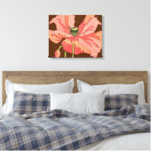 Groot roze ventiel met diepe rode achtergrond canvas afdruk (Insitu (Slaapkamer))