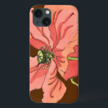 Groot roze ventiel met diepe rode achtergrond Case-Mate iPhone case<br><div class="desc">Een grote roze bloem rust op een diepe rode achtergrond in dit schilderij van Nancy Slocum. De bloem is levendig en vol bloei. Een verbluffend cadeau voor een speciale persoon in je leven!</div>