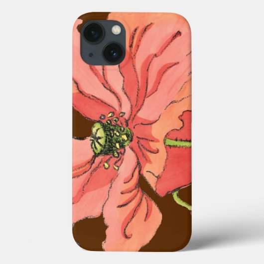 Groot roze ventiel met diepe rode achtergrond Case-Mate iPhone case (Achterkant)