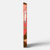 Groot roze ventiel met diepe rode achtergrond Case-Mate iPhone case (Achterkant / Links)