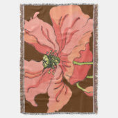 Groot roze ventiel met diepe rode achtergrond deken (Voorkant Verticaal)