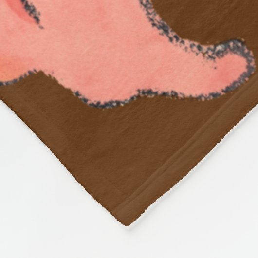 Groot roze ventiel met diepe rode achtergrond fleece deken (Hoek)