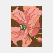 Groot roze ventiel met diepe rode achtergrond fleece deken (Voorkant)