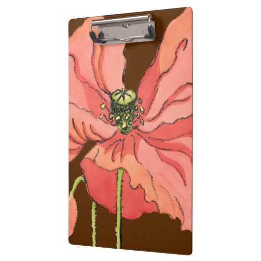 Groot roze ventiel met diepe rode achtergrond klembord (Links)