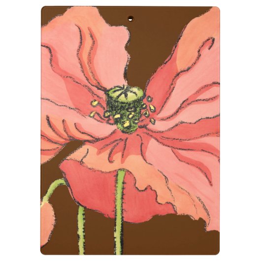 Groot roze ventiel met diepe rode achtergrond klembord (Achterkant)