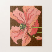 Groot roze ventiel met diepe rode achtergrond legpuzzel (Verticaal)