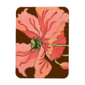 Groot roze ventiel met diepe rode achtergrond magneet (Verticaal)